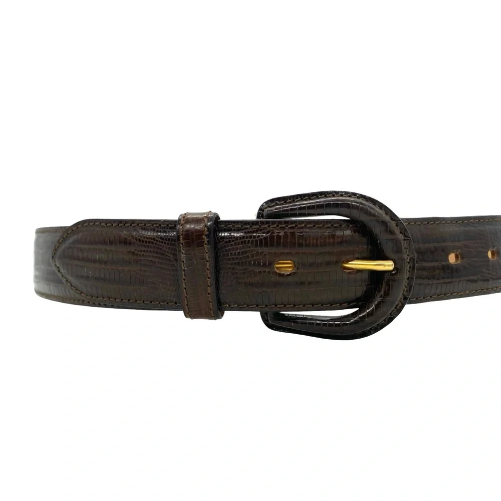 Banana Republic Women’s Brown Leather Crocodile Embossed Belt